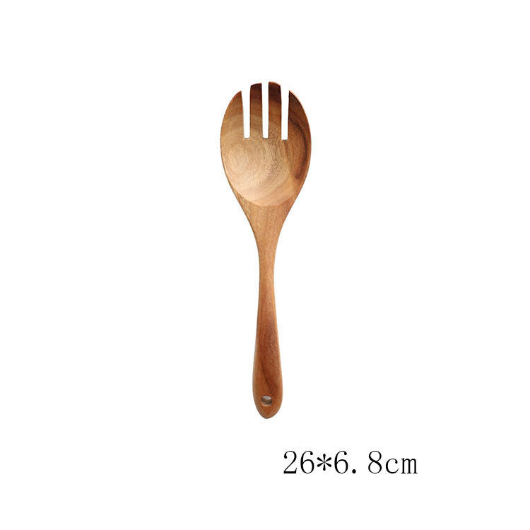 Natural Teak Wood Kitchen Utensil and Serving Set | Spoon, Ladle, Spatula Set | Won't Damage Your Pots and Pans