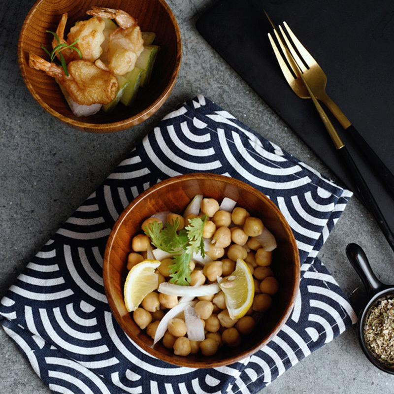 Jujube Wood Rice, Salad, and Soup Bowl - Unbreakable Tableware for Kids