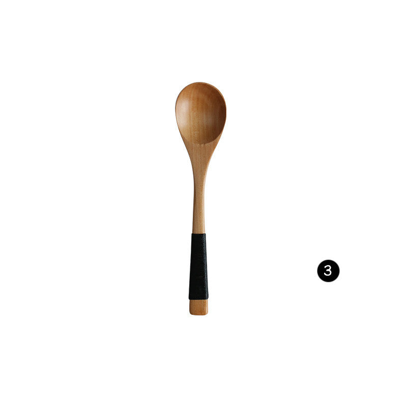 Japanese Style Natural Wooden Spoon and Fork Set