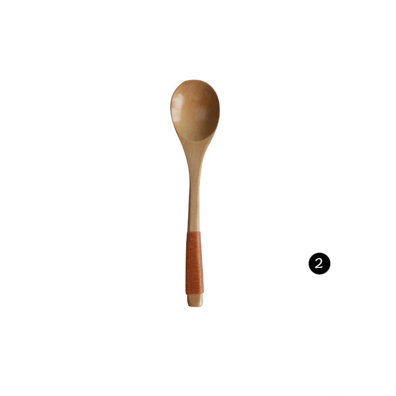 Japanese Style Natural Wooden Spoon and Fork Set