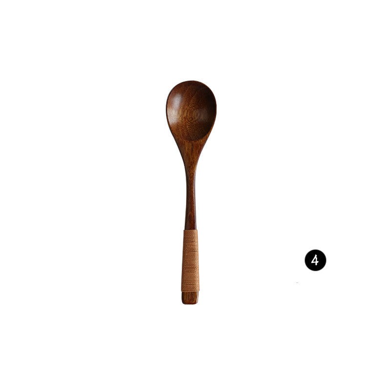 Japanese Style Natural Wooden Spoon and Fork Set