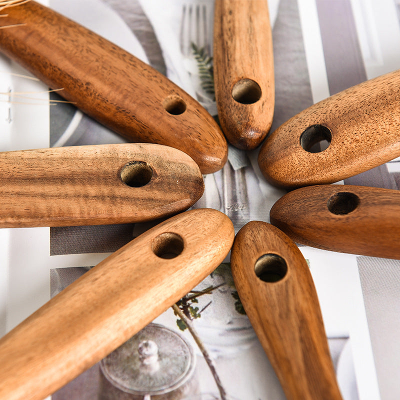 Natural Teak Wood Kitchen Utensil and Serving Set | Spoon, Ladle, Spatula Set | Won't Damage Your Pots and Pans