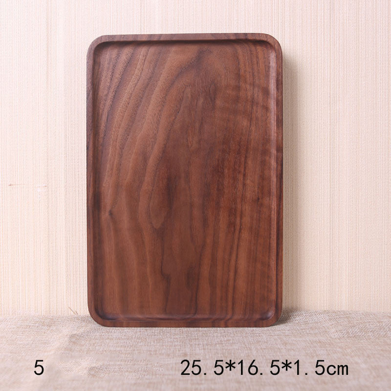 Japanese Style Black Walnut Wooden Serving Tray Set